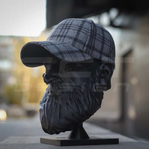 Кепка бейсболка FCT утеплена в клетку серая (2 номер)  58