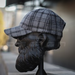 Кепка бейсболка FCT утеплена в клетку серая (2 номер)