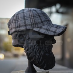 Кепка бейсболка FCT утеплена в клетку серая (2 номер)