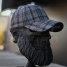 Кепка бейсболка FCT утеплена в клетку серая (2 номер)  58