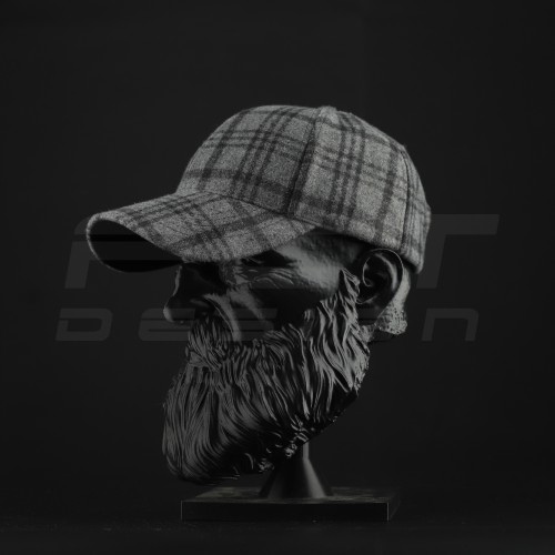 Кепка бейсболка FCT утеплена в клітинку темно-сіра (2 номер)  58 58