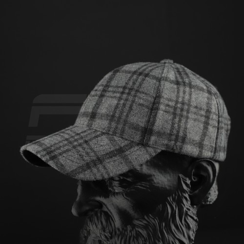 Кепка бейсболка FCT утеплена в клітинку темно-сіра (2 номер)  58 58