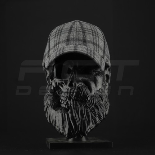 Кепка бейсболка FCT утеплена в клітинку темно-сіра (2 номер)  58 58