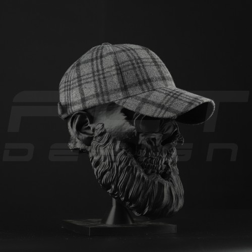 Кепка бейсболка FCT утеплена в клітинку темно-сіра (2 номер)  58 58