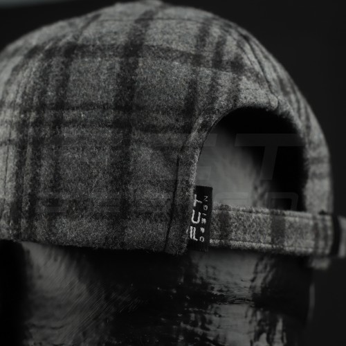 Кепка бейсболка FCT утеплена в клітинку темно-сіра (2 номер)  58 58