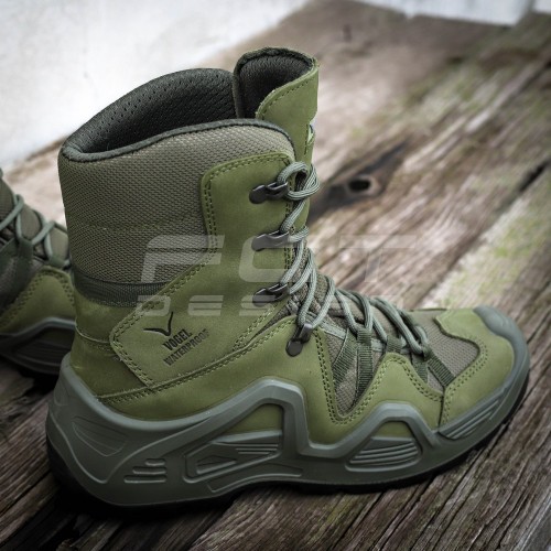 Берці тактичні Vogel водонепроникні шкіра хакі 40 40