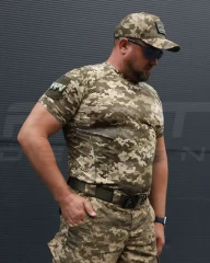 Футболка тактична джерсі стрейч піксель ЗСУ з липучками