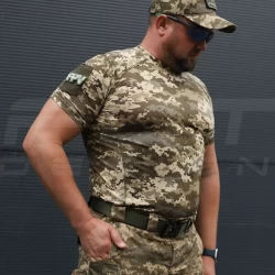 Футболка тактическая джерси стрейч пиксель ВСУ с липучками