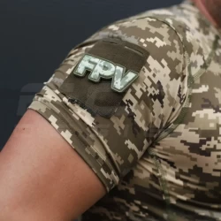 Футболка тактическая джерси стрейч пиксель ВСУ с липучками