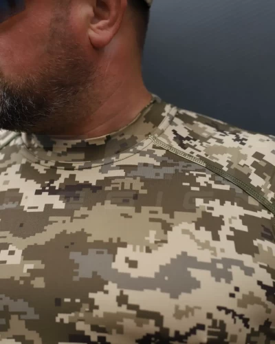 Футболка тактична джерсі стрейч піксель ЗСУ з липучками 44 44