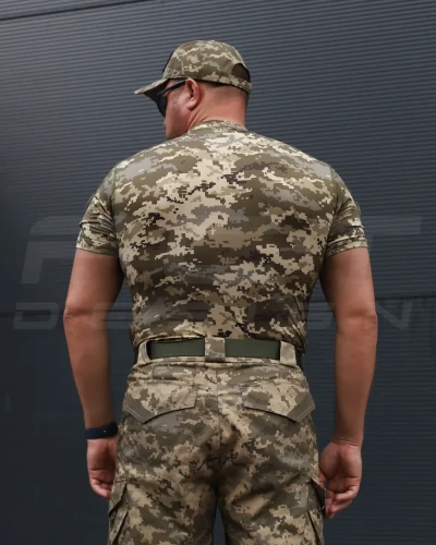 Футболка тактична джерсі стрейч піксель ЗСУ з липучками 44 44