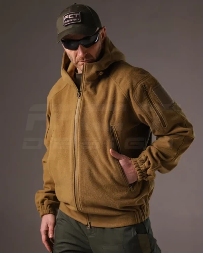 Куртка Хантер флісова на мембрані під гумку непромокаюча койот 40-42/3 40-42/3