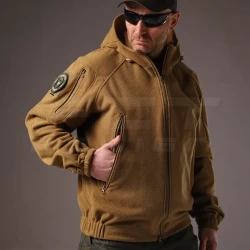 Куртка Хантер флісова на мембрані під гумку непромокаюча койот