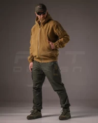 Куртка Хантер флісова на мембрані під гумку непромокаюча койот