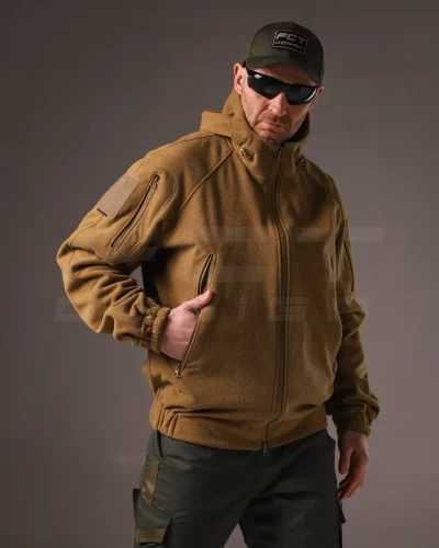 Куртка Хантер флісова на мембрані під гумку непромокаюча койот 40-42/3 40-42/3