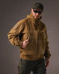 Куртка Хантер флісова на мембрані під гумку непромокаюча койот