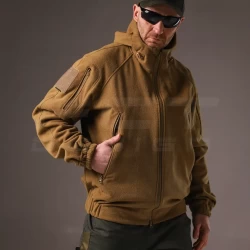 Куртка Хантер флісова на мембрані під гумку непромокаюча койот