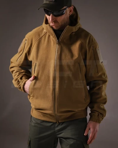 Куртка Хантер флісова на мембрані під гумку непромокаюча койот 40-42/3 40-42/3