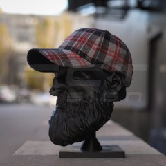 Кепка бейсболка FCT утепленная в клетку красная (3 номер)