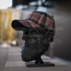 Кепка бейсболка FCT утепленная в клетку красная (3 номер)