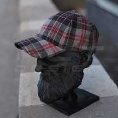 Кепка бейсболка FCT утепленная в клетку красная (3 номер)