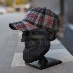 Кепка бейсболка FCT утеплена в клітинку червона (3 номер)