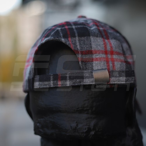 Кепка бейсболка FCT утепленная в клетку красная (3 номер) 58