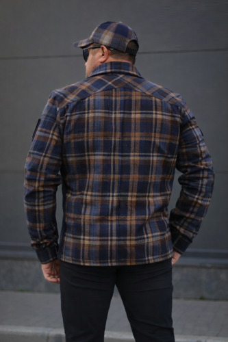 Тактична мілітарі Сорочка FCT демісезон утеплена в клітинку синьо-помаранчево-бордова (43 номер) 40-42/3 40-42/3