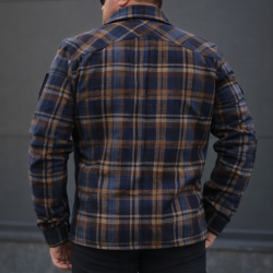 Тактична мілітарі Сорочка FCT демісезон утеплена в клітинку синьо-помаранчево-бордова (43 номер)
