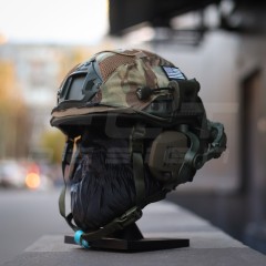 Баллистический бронешлем Fast 3A койот с наушниками Earmor M32 (X), фонариком и кавером Multicam