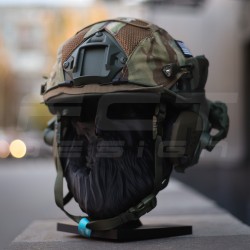 Балістичний бронешолом Fast 3A койот з навушниками Earmor M32(X), ліхтариком і кавером Multicam