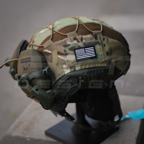 Баллистический бронешлем Fast 3A койот с наушниками Earmor M32 (X), фонариком и кавером Multicam