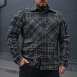 Тактична мілітарі Сорочка FCT демісезон утеплена в клітинку сіра (47 номер)