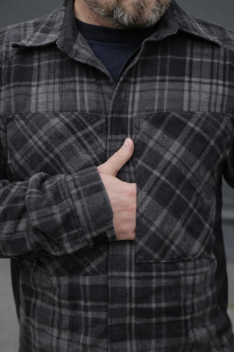 Тактична мілітарі Сорочка FCT демісезон утеплена в клітинку сіра (47 номер) 40-42/3 40-42/3