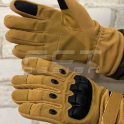 Рукавички зимові утеплені тактичні з кісточками койот