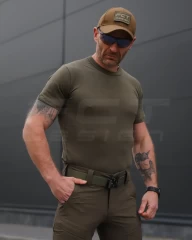 Футболка тактична бавовна хакі