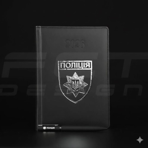 Блокнот дневник Полиции датирован с тиснением А5 на 2026 год 14,8х21 см