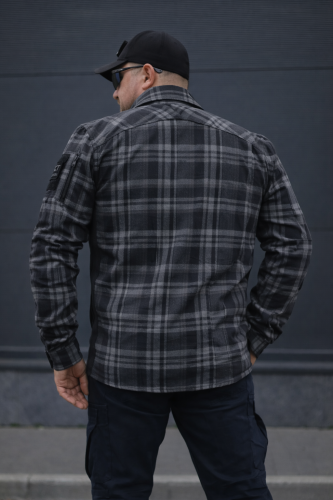 Тактична мілітарі Сорочка FCT демісезон утеплена в клітинку графіт (48 номер) 40-42/3 40-42/3