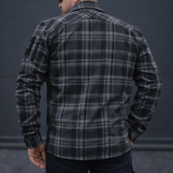 Тактична мілітарі Сорочка FCT демісезон утеплена в клітинку графіт (48 номер)