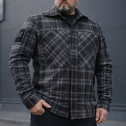 Тактична мілітарі Сорочка FCT демісезон утеплена в клітинку графіт (48 номер)