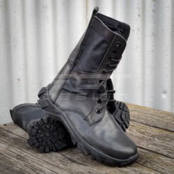 Берцы тактические Энерджи летние кожа черные облегченные