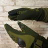 Рукавички зимові утеплені тактичні з кісточками хакі