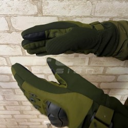 Рукавички зимові утеплені тактичні з кісточками хакі