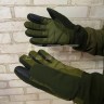 Рукавички зимові утеплені тактичні з кісточками хакі