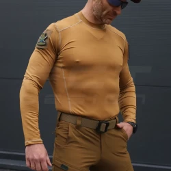 Лонгслив футболка длинный рукав тактическая Джерси стрейч койот