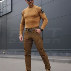 Лонгслив футболка длинный рукав тактическая Джерси стрейч койот