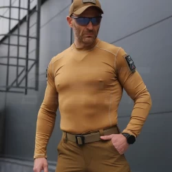 Лонгслив футболка длинный рукав тактическая Джерси стрейч койот