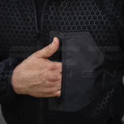 Кофта флис соты Гексагон на молнии черная