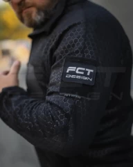 Кофта фліс соти Гексагон на блискавці чорна