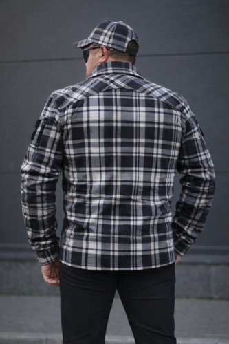 Тактична мілітарі Сорочка FCT зимова утеплена в клітинку Сіро-жовта фліс підкладка (45 номер) 40-42/3 40-42/3